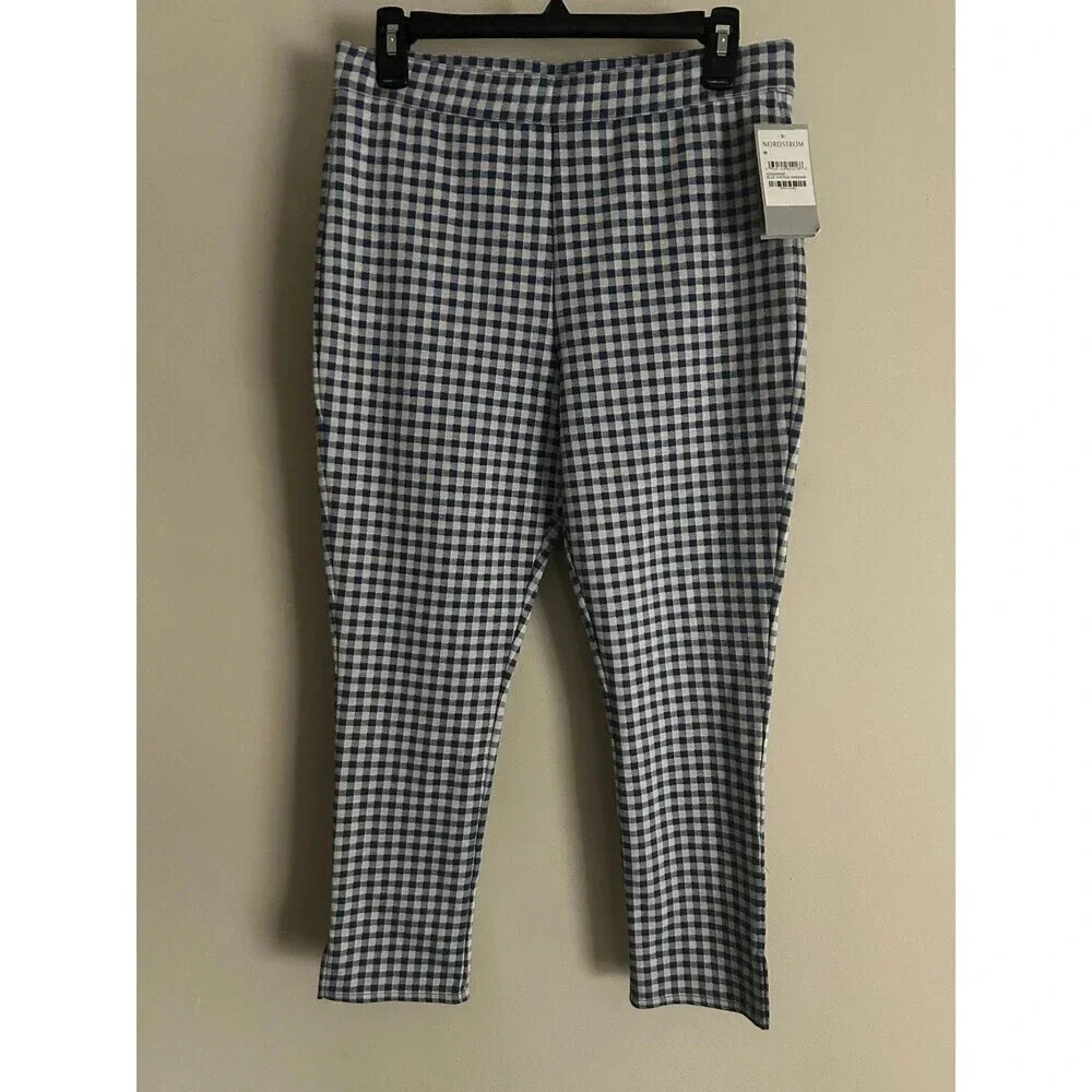 Women’s Gingham Pull On Pants Medium NWT